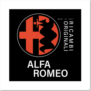 Alfa Romeo Ricambi Originali white text Posters and Art